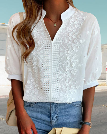 Elegant Puff Sleeve Office Blouse