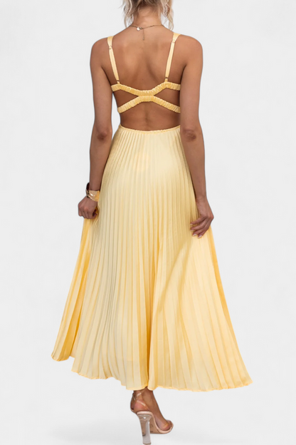 Figure-Skimming Pleated Dress