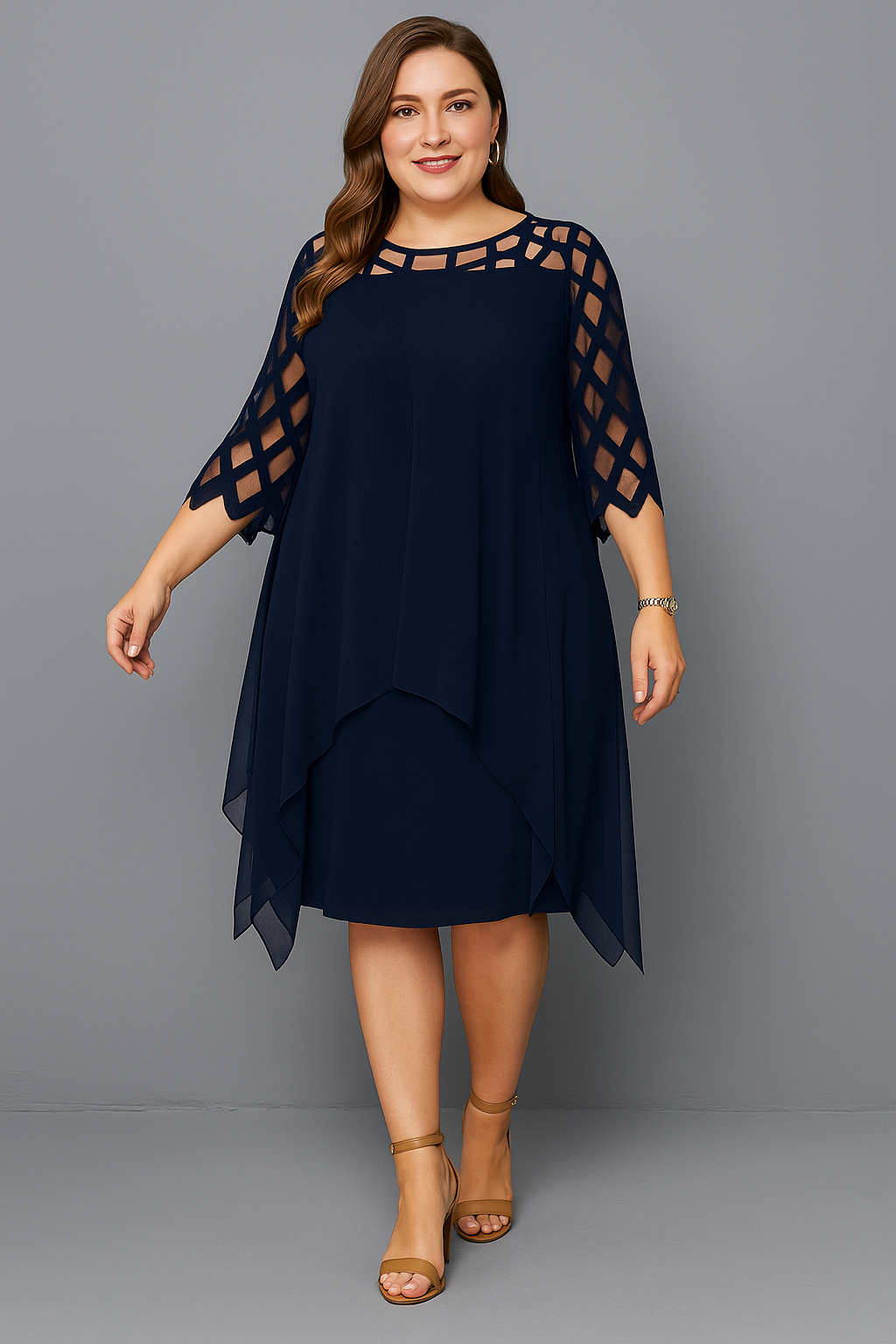 Graceful Lace Midi Dress