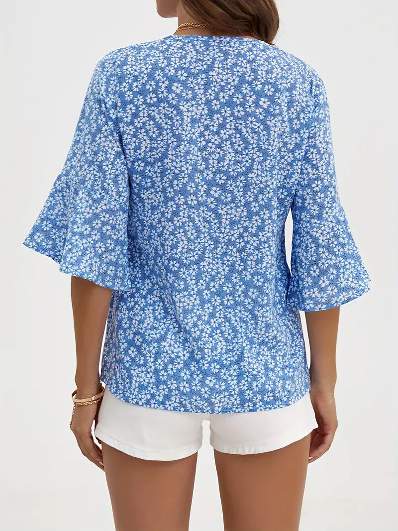 Floral Comfort-Stretch Blouse