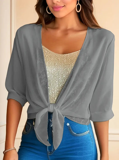 Flattering Tie-Neck Blouse