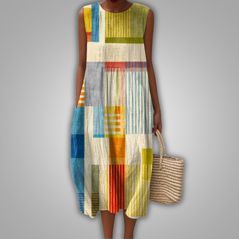 Bold Patchwork Summer Dress