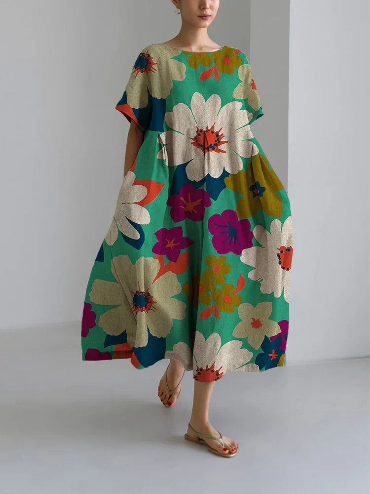 Vibrant-Print Midi Dress
