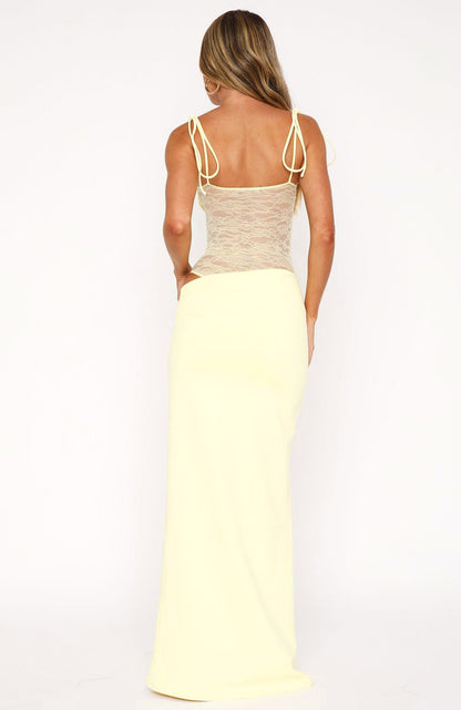 Lemon Elegance Maxi Dress