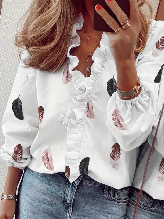 Flattering V-Neck Blouse