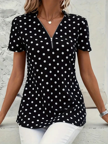 Easy-Care Polka Dot Blouse