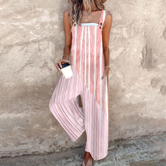 Comfort-Stretch Striped Jumpsuit
