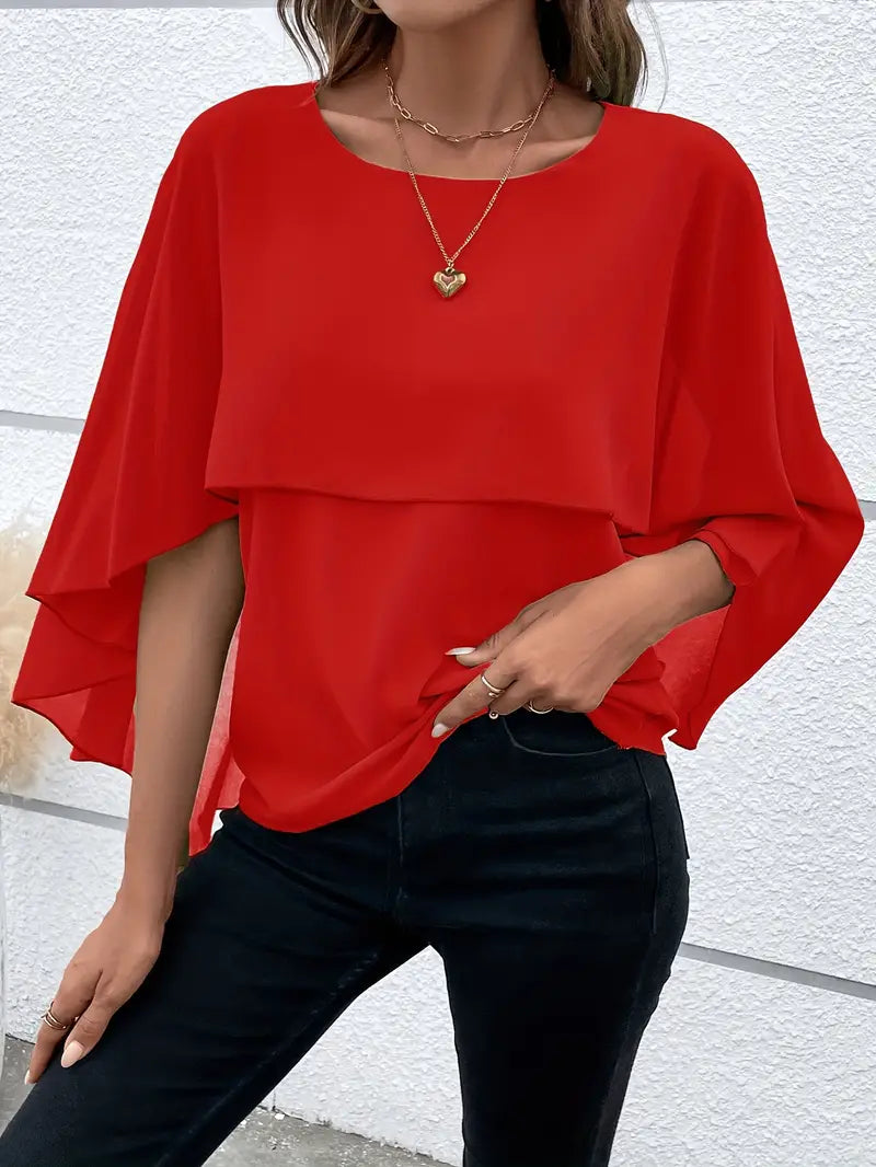 Easy-Care Drape Blouse