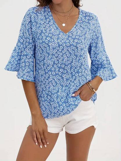 Floral Comfort-Stretch Blouse
