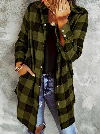 Checked Soft-Stretch Blouse