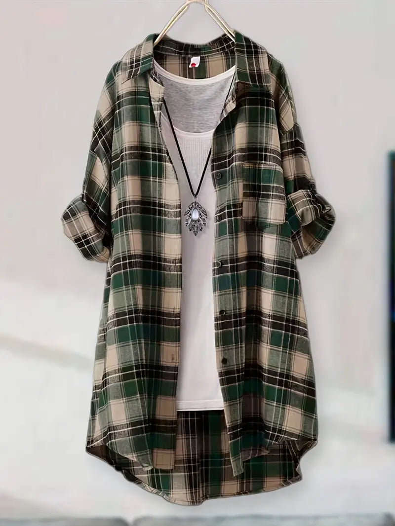 Flattering Checked Blouse
