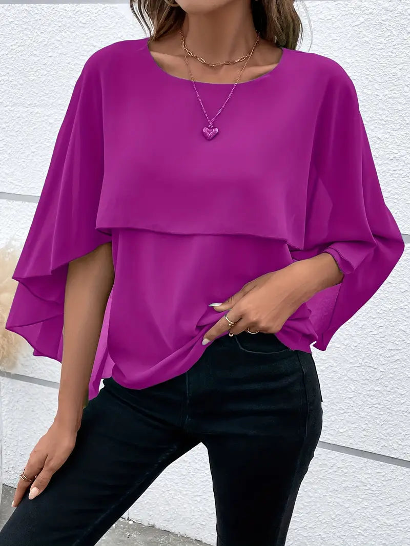 Easy-Care Drape Blouse