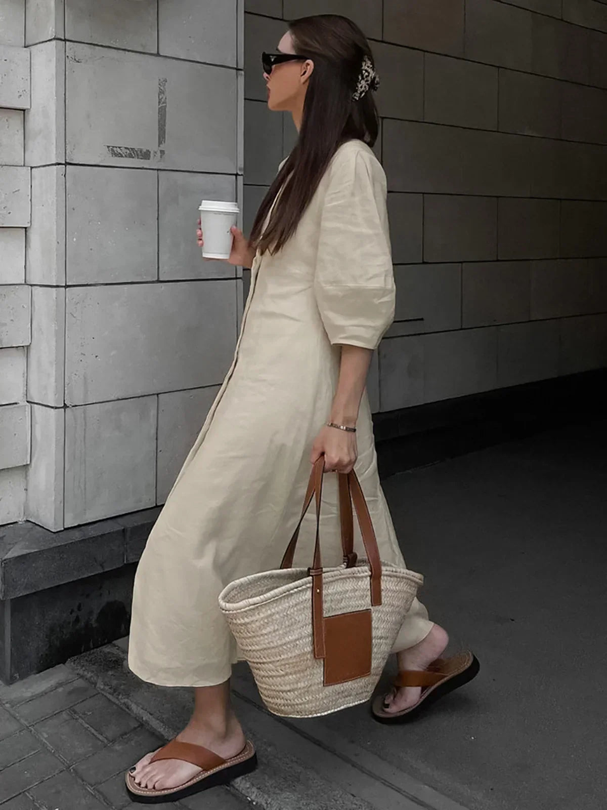 Cooling Linen-Blend Maxi Dress