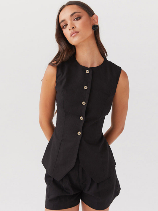 Timeless Linen Vest for Versatile Elegance