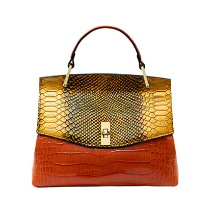 Spacious Snake-Print Shoulder Bag