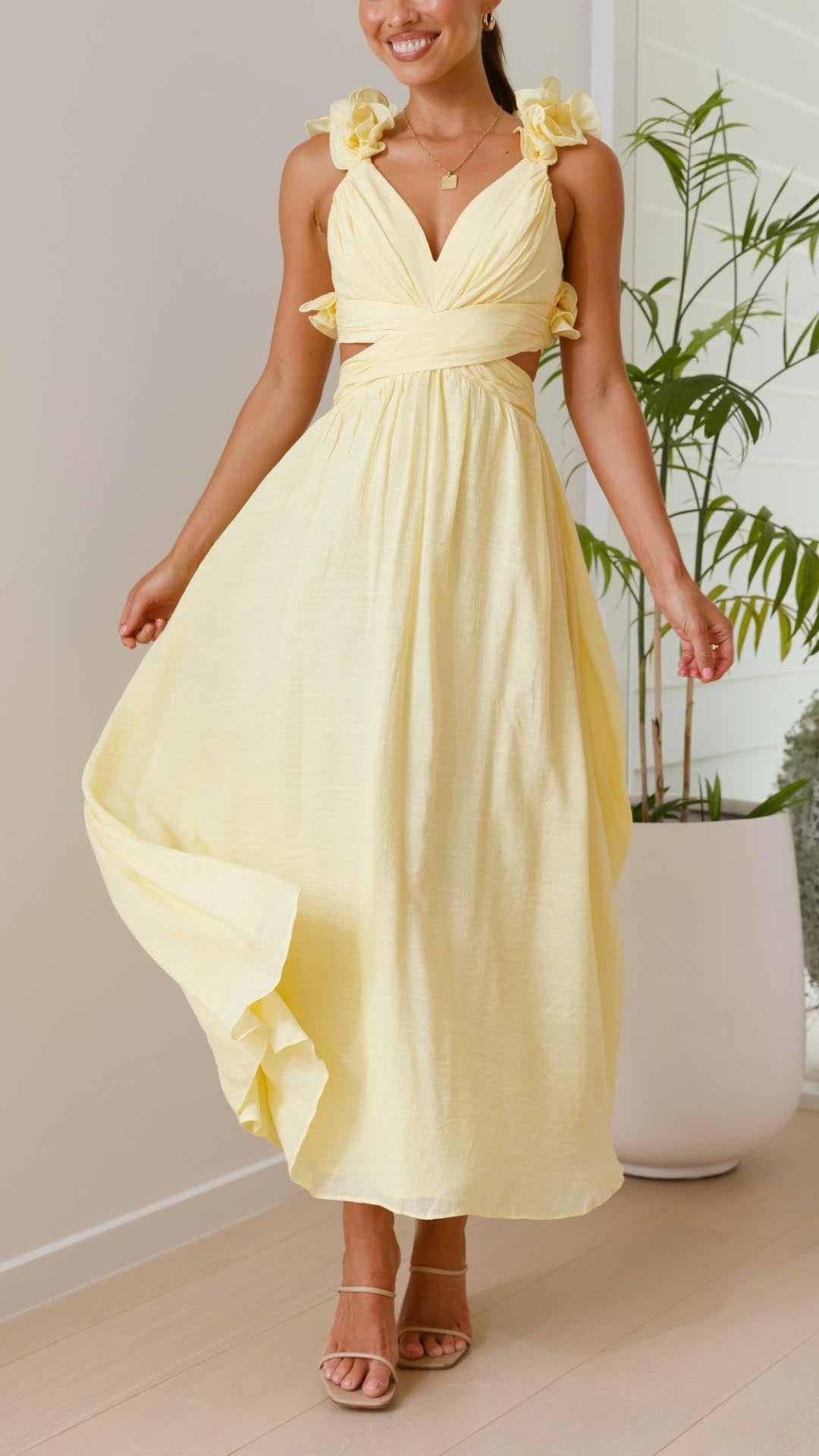 Cooling Yellow Maxi Dress