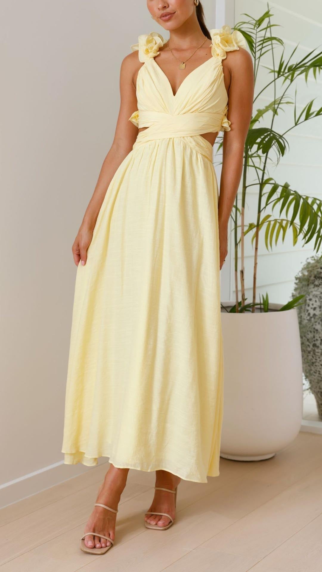 Cooling Yellow Maxi Dress