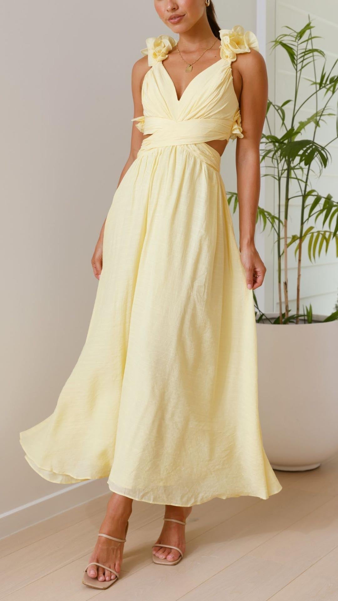 Cooling Yellow Maxi Dress
