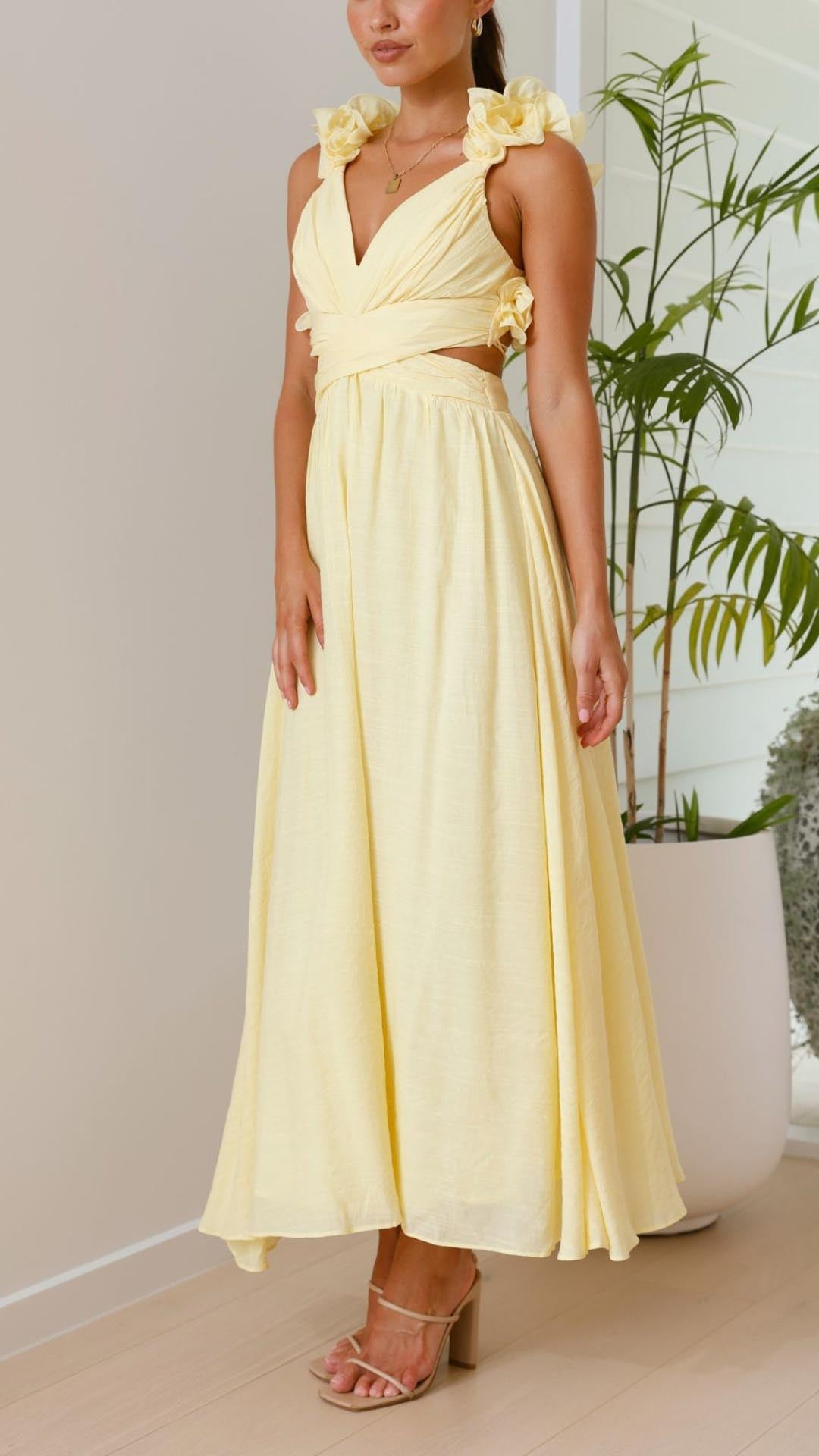 Cooling Yellow Maxi Dress