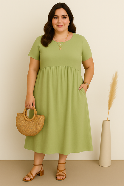 Soft-Green Comfort Dress