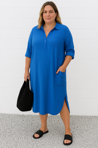 Relaxed-Fit Cotton Midi Dress