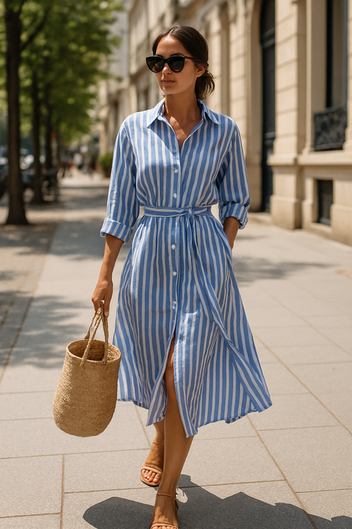 Chic Striped Comfort Dress