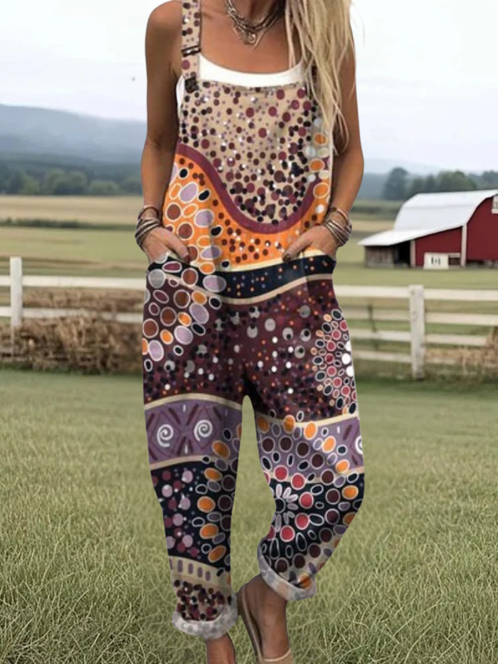 Vintage Floral Breathable Jumpsuit