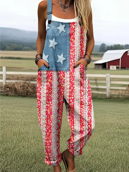 Vintage Floral Summer Jumpsuit