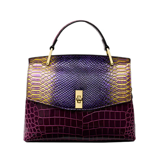 Spacious Snake-Print Shoulder Bag