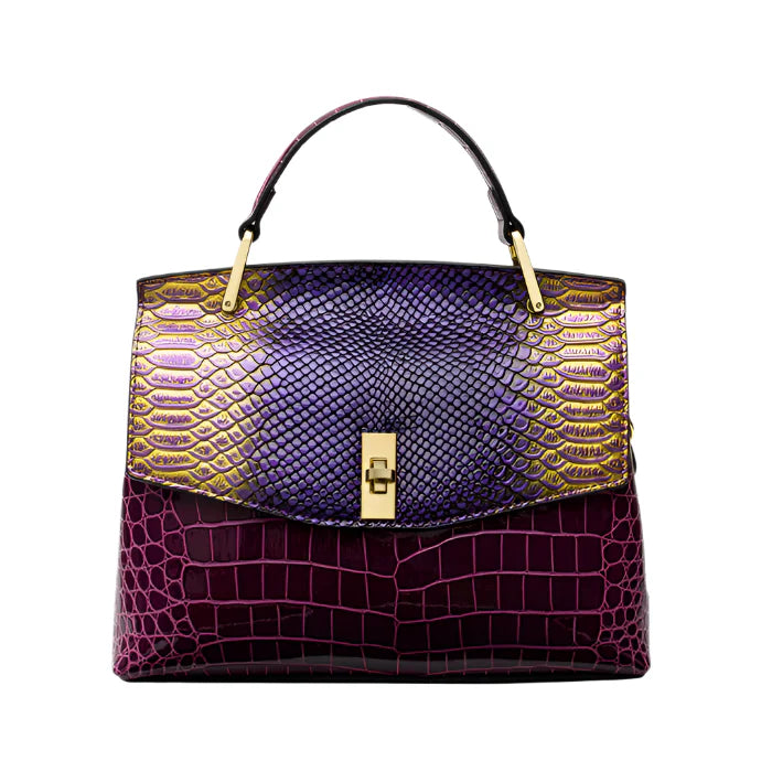 Spacious Snake-Print Shoulder Bag