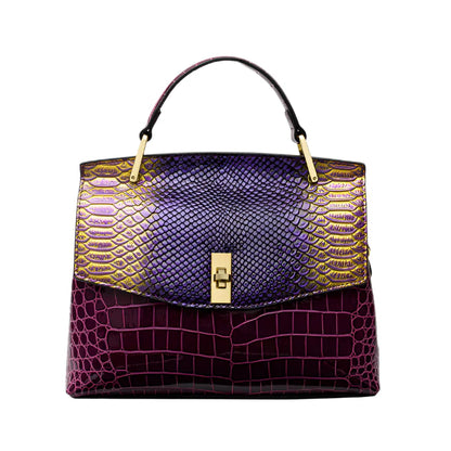 Spacious Snake-Print Shoulder Bag