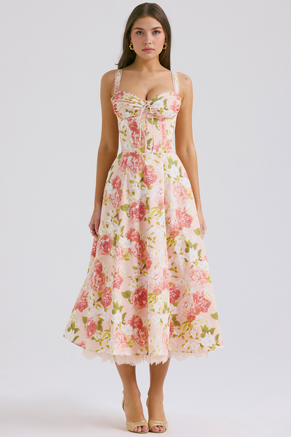 Floral Corset Midi Dress
