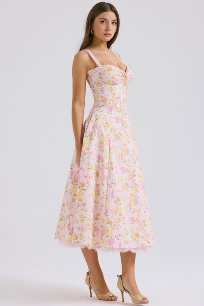 Floral Corset Midi Dress