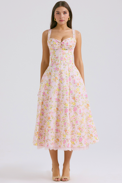 Floral Corset Midi Dress