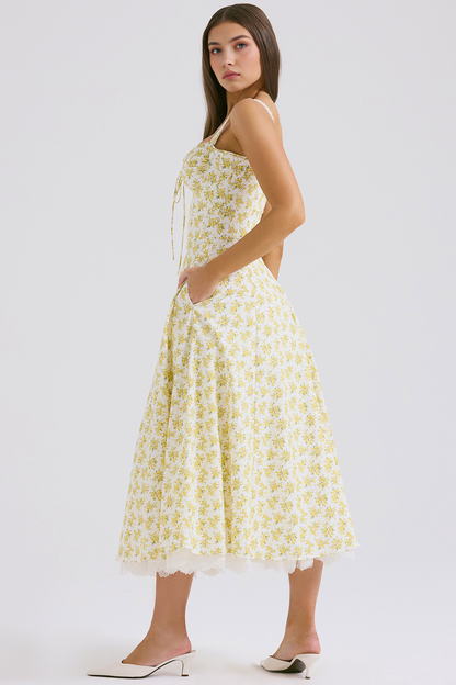 Floral Corset Midi Dress