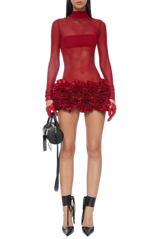 Day-to-Night Floral Mesh Dress