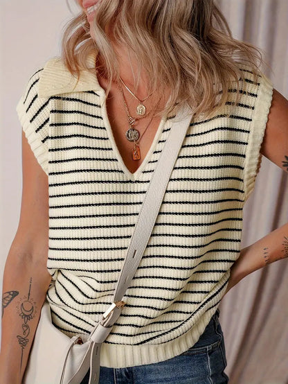 Effortless V-Neck Knit Top
