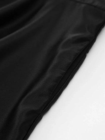 Elegant Satin Mini with Open Back