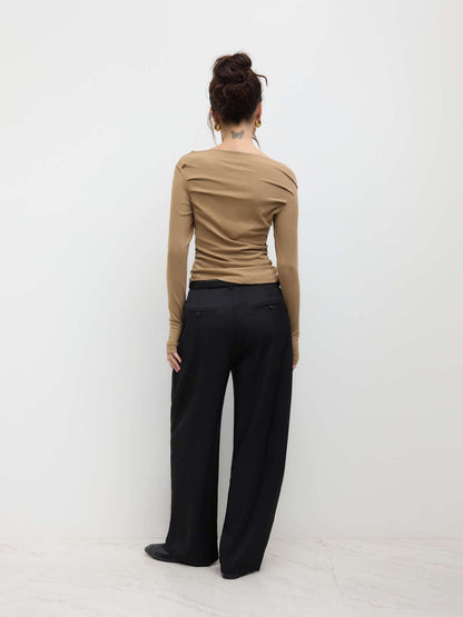 Flattering Asymmetrical Long Sleeve Top