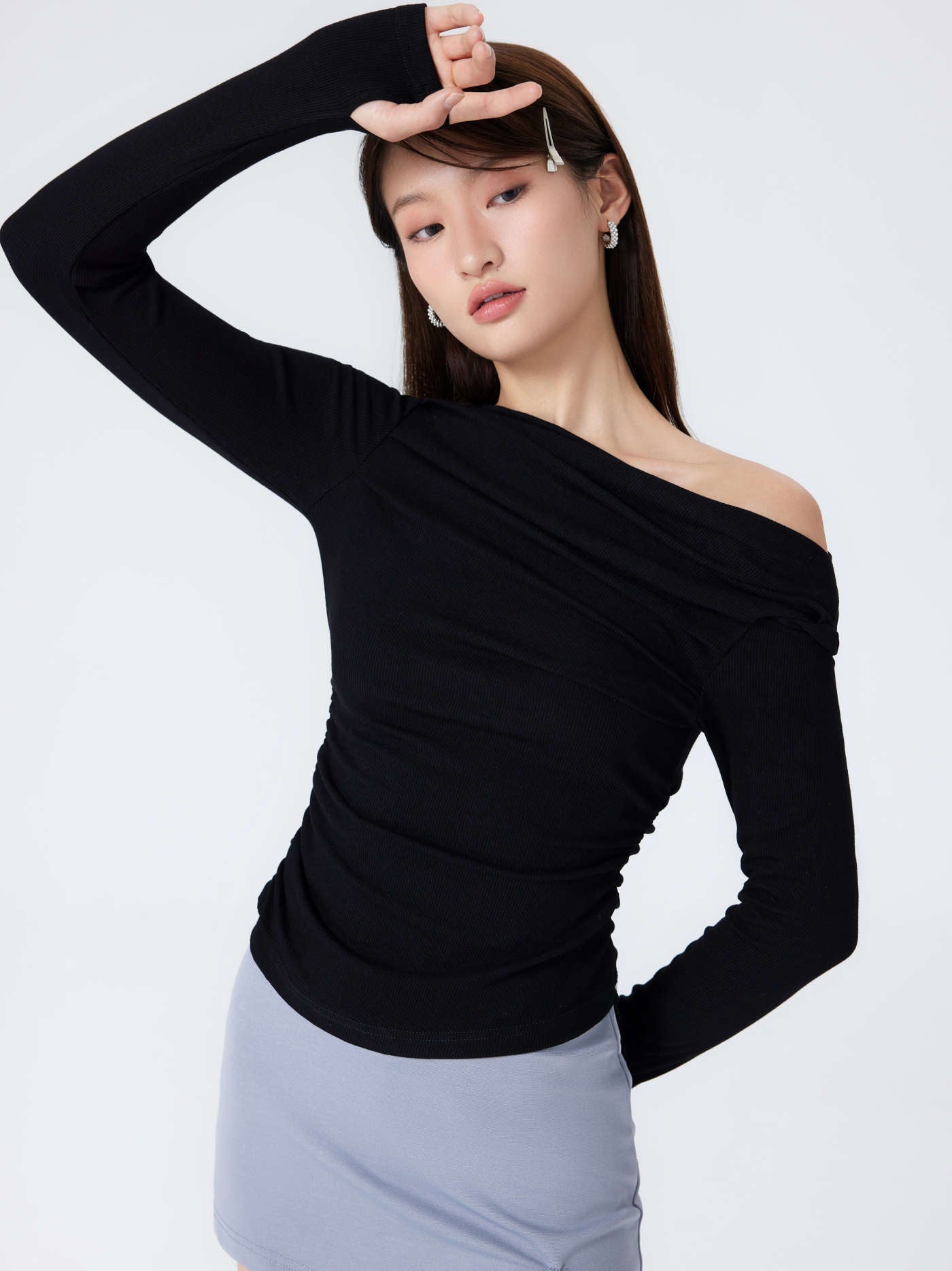 Flattering Asymmetrical Long Sleeve Top