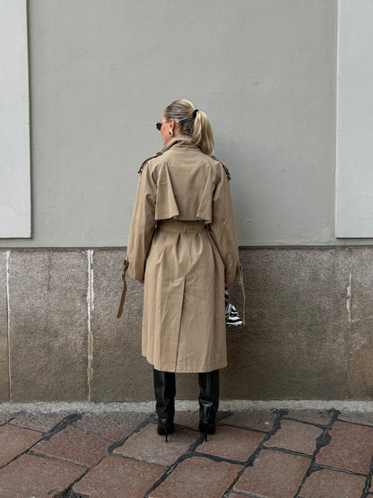 Figure-Flattering Beige Trench Coat