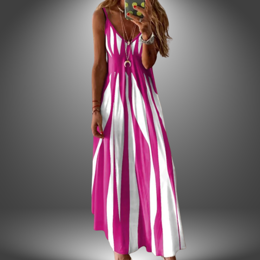Elegant Striped Maxi Dress
