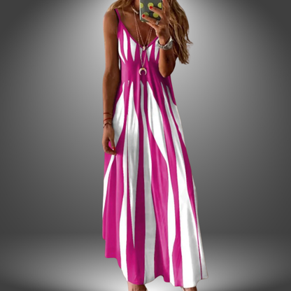 Elegant Striped Maxi Dress