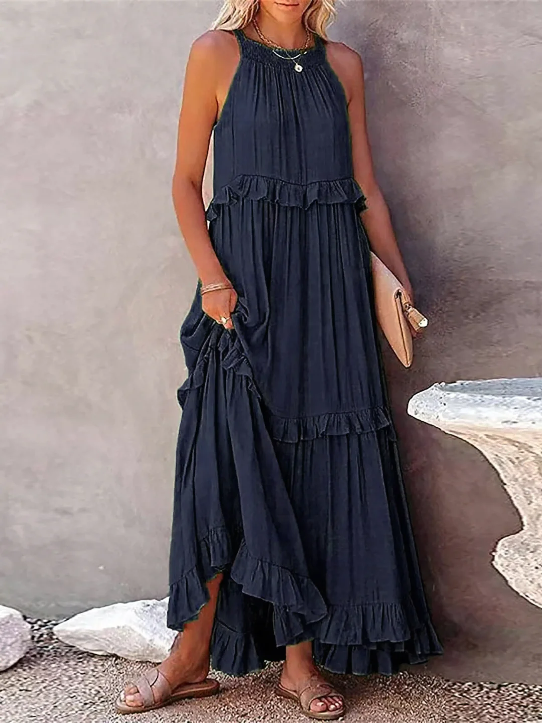Breezy Ruffle Maxi Dress