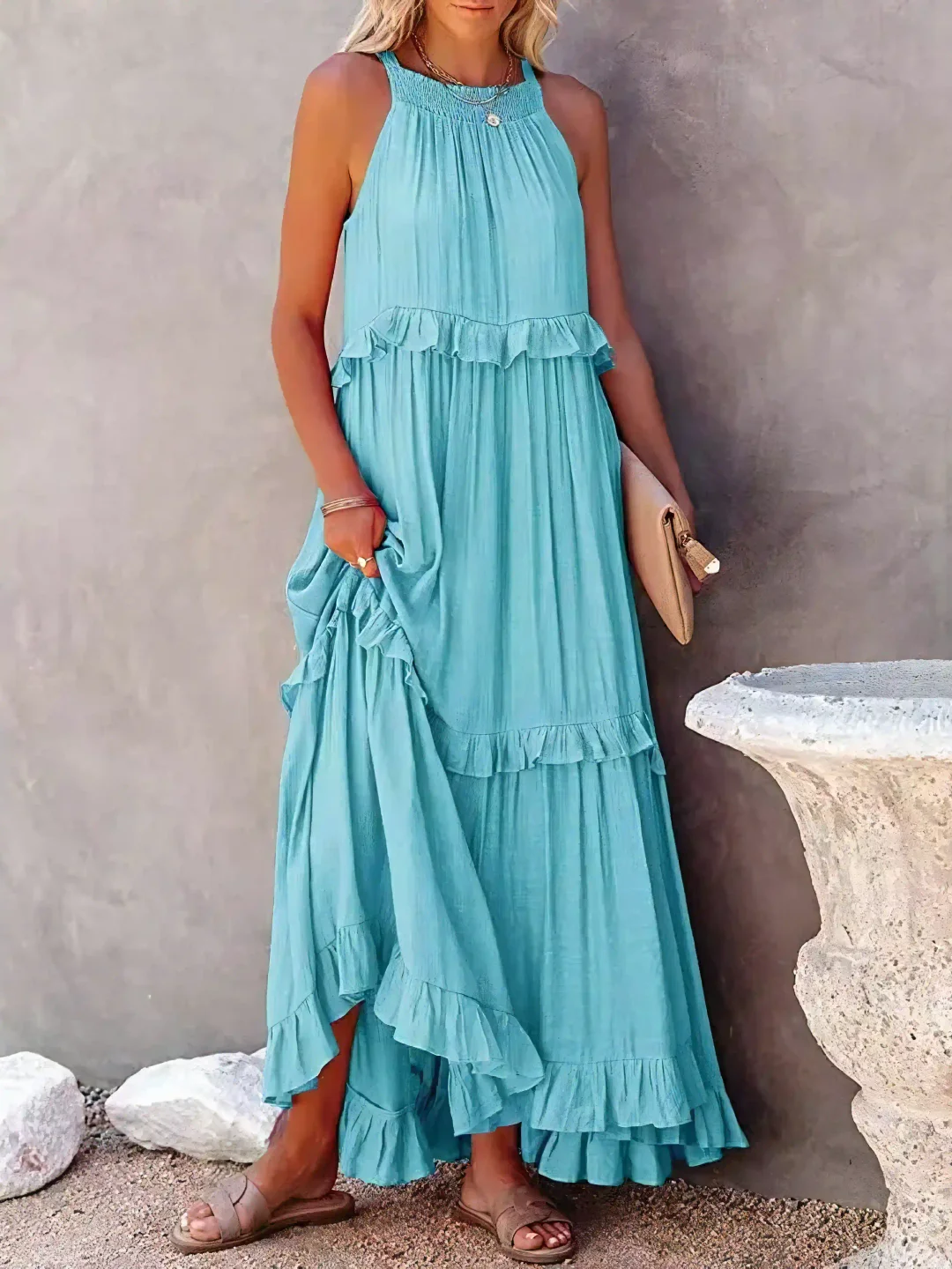 Breezy Ruffle Maxi Dress