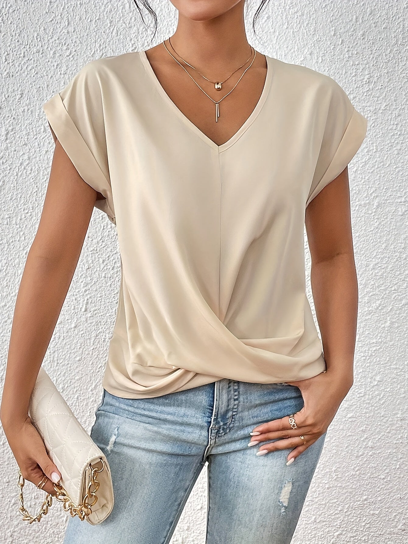 V-Neck Twist-Enhance Top