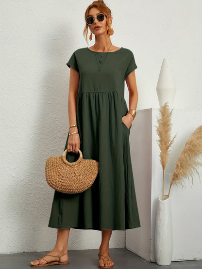 Graceful Round-Neck Dress