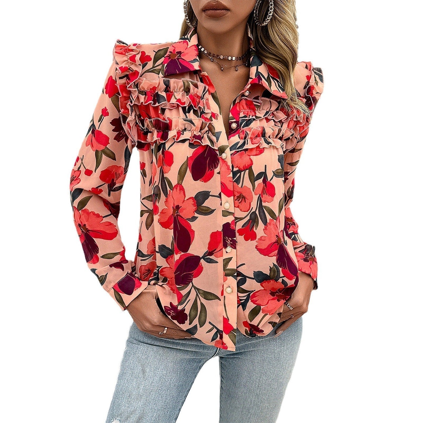 Effortless Feminine Style Chiffon Shirt