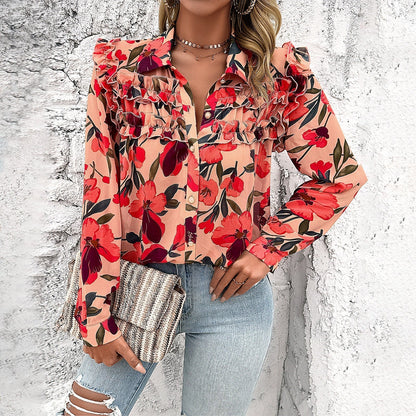 Effortless Feminine Style Chiffon Shirt