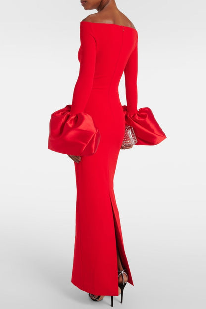 Curve-Enhancing Red Off-Shoulder Dress